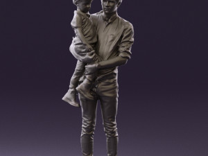 man with kid in the arms 0626 3d print ready 3D Print Model
