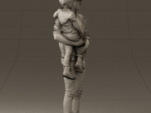 man with kid in the arms 0626 3d print ready 3D Print Model