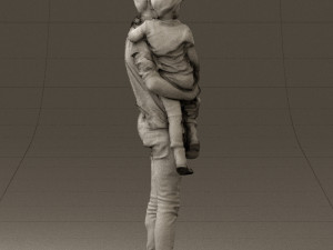 man with kid in the arms 0626 3d print ready 3D Print Model