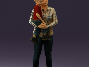 woman with kid in the arms 0627 3D 모델