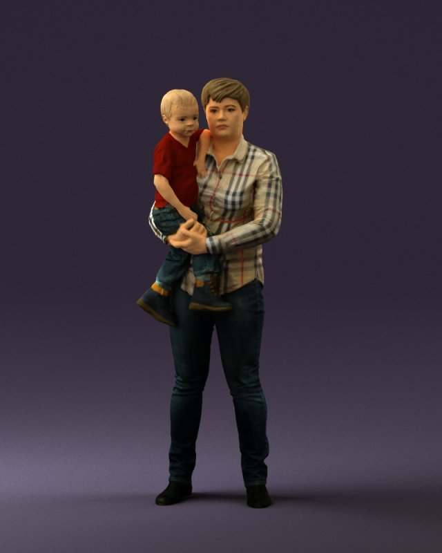 woman with kid in the arms 0627 3d print ready Modelo de impresión 3D .c4d .max .obj .3ds .fbx .stl .blend 