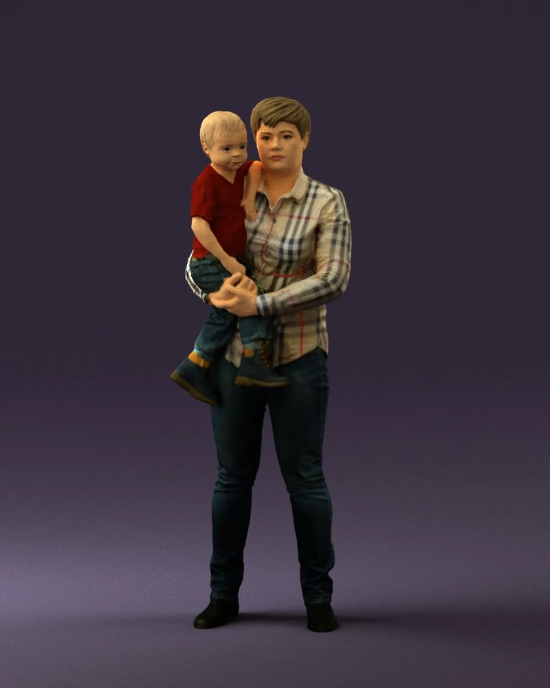 woman with kid in the arms 0627 3d print ready 3D Print Model .c4d .max .obj .3ds .fbx .stl .blend 