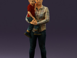 woman with kid in the arms 0627 3d print ready Modelo de impresión 3D