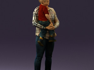 woman with kid in the arms 0627 3d print ready Modelo de impresión 3D