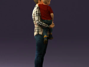 woman with kid in the arms 0627 3d print ready 3D Print Model