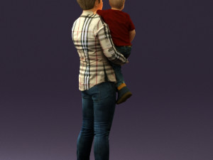 woman with kid in the arms 0627 3d print ready Modelo de impresión 3D