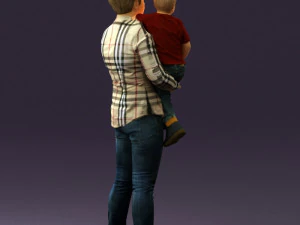 woman with kid in the arms 0627 3d print ready 3D Print Model