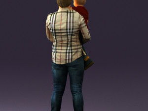 woman with kid in the arms 0627 3d print ready Modelo de impresión 3D