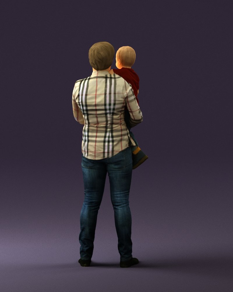 Woman With Kid In The Arms 0627 3d Print Ready 3D Принт Модель In.