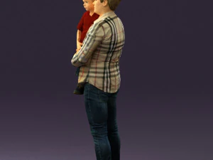 woman with kid in the arms 0627 3d print ready 3D Print Model
