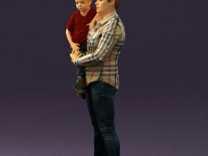 woman with kid in the arms 0627 3d print ready 3D Print Model