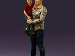 woman with kid in the arms 0627 3d print ready Modelo de impresión 3D