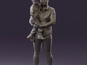 woman with kid in the arms 0627 3d print ready 3D Print Model