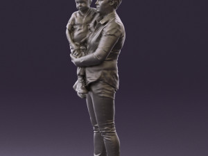 woman with kid in the arms 0627 3d print ready Modelo de impresión 3D