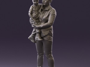 woman with kid in the arms 0627 3d print ready Modelo de impresión 3D