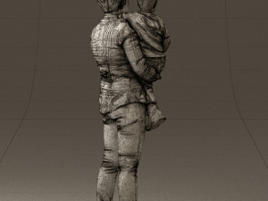 woman with kid in the arms 0627 3d print ready Modelo de impresión 3D
