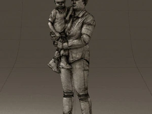 woman with kid in the arms 0627 3d print ready 3D Print Model