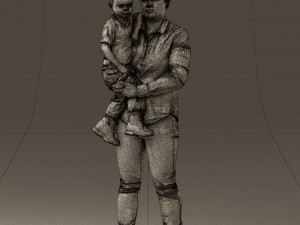 woman with kid in the arms 0627 3d print ready Modelo de impresión 3D