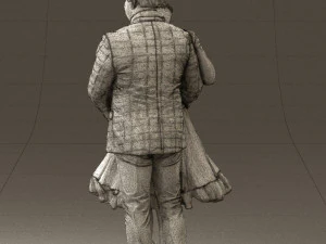 man in suit hugs woman in green 0628 3D Model