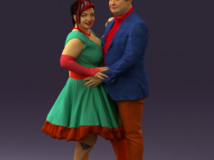 man in suit hugs woman in green 0628 3d print ready 3D 프린트 모델
