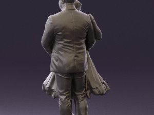 man in suit hugs woman in green 0628 3d print ready 3D-printmodel