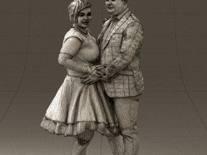 man in suit hugs woman in green 0628 3d print ready 3D-printmodel
