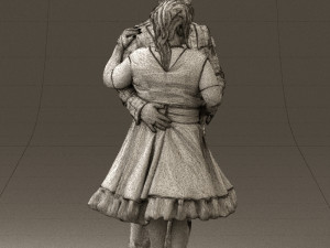 man in suit hugs woman in green 0628 3d print ready 3D-printmodel