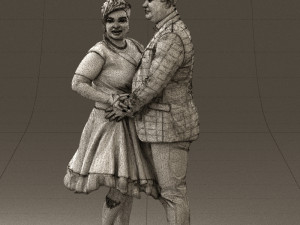 man in suit hugs woman in green 0628 3d print ready 3D-printmodel