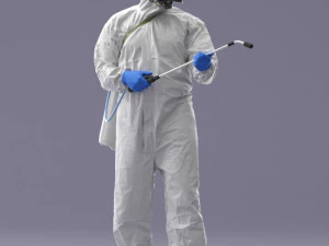 000342 Disinfector in Protective Suit 0329 3dp 3D Print Model
