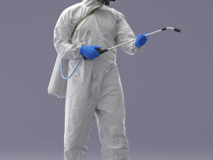 000342 Disinfector in Protective Suit 0329 3dp 3D Print Model