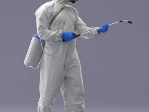 000342 Disinfector in Protective Suit 0329 3dp 3D Print Model