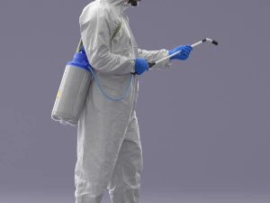 000342 Disinfector in Protective Suit 0329 3dp 3D Print Model