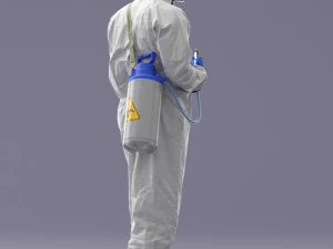 000342 Disinfector in Protective Suit 0329 3dp 3D Print Model