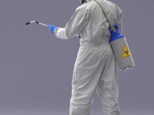 000342 Disinfector in Protective Suit 0329 3dp 3D Print Model