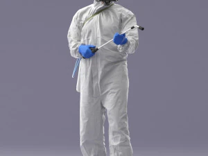 000342 Disinfector in Protective Suit 0329 3dp 3D Print Model