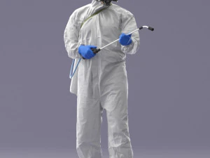 000342 Disinfector in Protective Suit 0329 3dp 3D Print Model