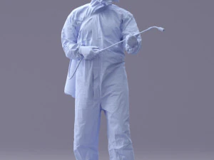 000342 Disinfector in Protective Suit 0329 3dp 3D Print Model