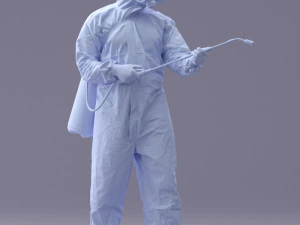 000342 Disinfector in Protective Suit 0329 3dp 3D Print Model