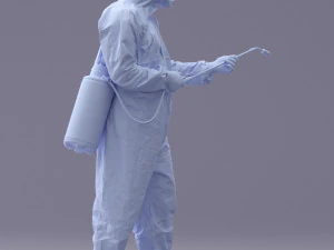 000342 Disinfector in Protective Suit 0329 3dp 3D Print Model