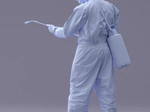 000342 Disinfector in Protective Suit 0329 3dp 3D Print Model