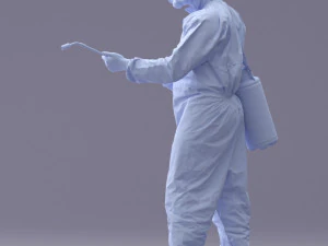 000342 Disinfector in Protective Suit 0329 3dp 3D Print Model