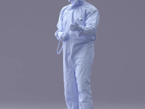 000342 Disinfector in Protective Suit 0329 3dp 3D Print Model