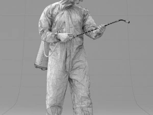000342 Disinfector in Protective Suit 0329 3dp 3D Print Model