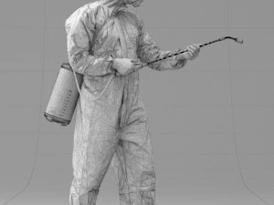 000342 Disinfector in Protective Suit 0329 3dp 3D Print Model