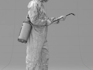 000342 Disinfector in Protective Suit 0329 3dp 3D Print Model