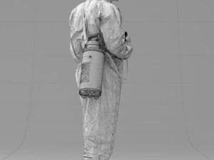 000342 Disinfector in Protective Suit 0329 3dp 3D Print Model