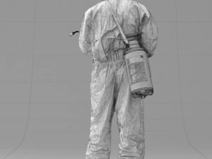 000342 Disinfector in Protective Suit 0329 3dp 3D Print Model