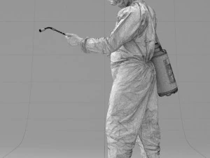 000342 Disinfector in Protective Suit 0329 3dp 3D Print Model