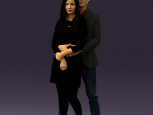 man in gray hugs woman 0629 3D 模型