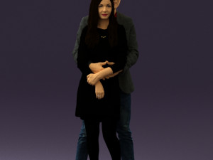 man in gray hugs woman 0629 3D 模型